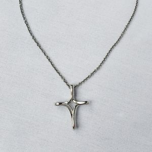 Cookie Lee Silver Cross Necklace